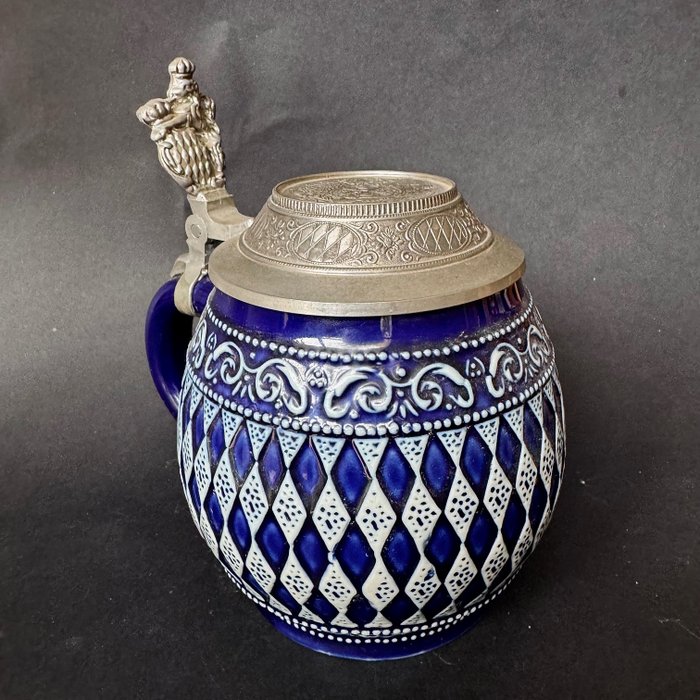 Bierkrug - Keramik, Zinn