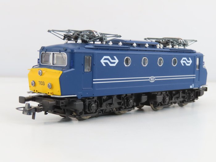 Roco H0 - 68581 - Ellokomotiv (1) - Serie 1100 i blå farveskala med bump næse - NS