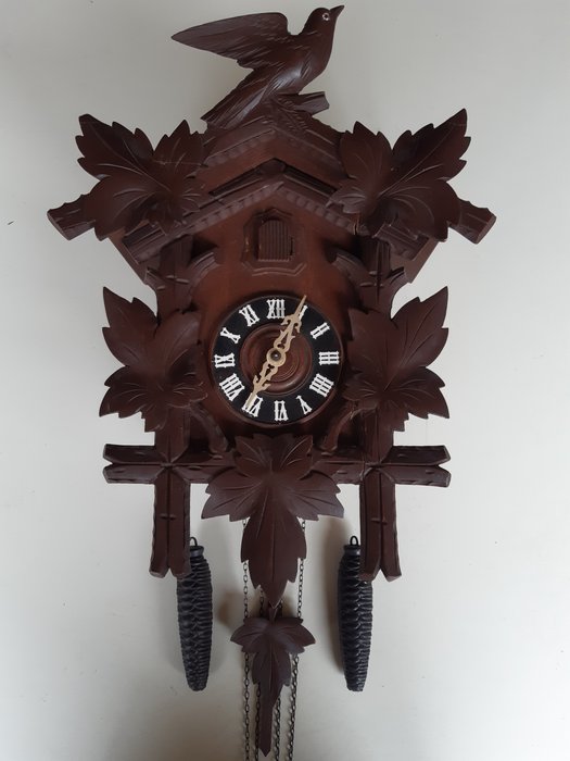Wall clock - Hubert Herr, Triberg - Brass, Wood - 1940-1950