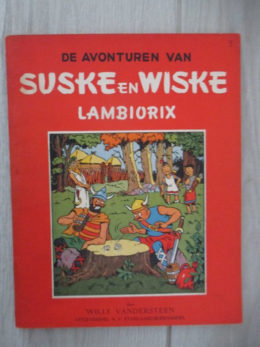 Suske en Wiske Rode Reeks Vlaams - Nr 9a Lambiorix (tweede druk) - 1 Comic - Ristampa - 1951