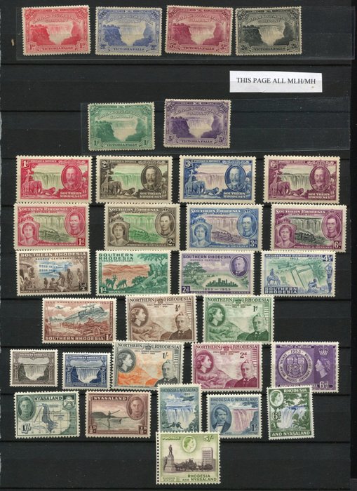 Britse Gemenebest  - V008) British South Africa Company South Rhodesia high catalogue value on 3 pages