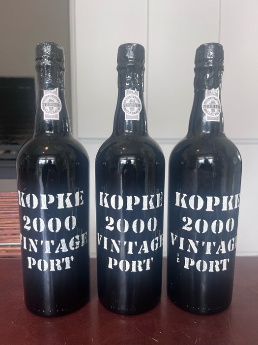 2000 Kopke - Douro Vintage Port - 3 Flaskor (0,75L)