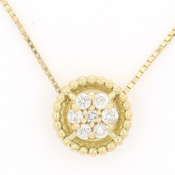Ohne Mindestpreis - Halskette - 18 kt Gelbgold, NEU -  0.07 tw. Diamant  (Natürlich) 