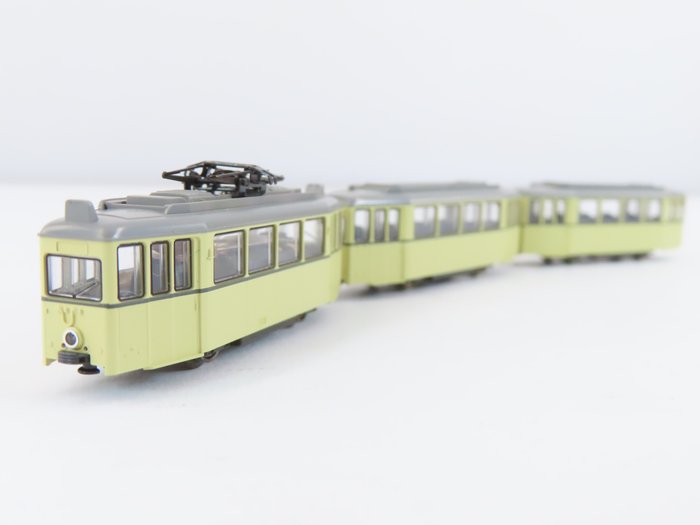 Kato N - K14600 K14601 - Straßenbahnmodell (1) - 3-teilige Straßenbahn mit Motorwagen und 2x Anhänger