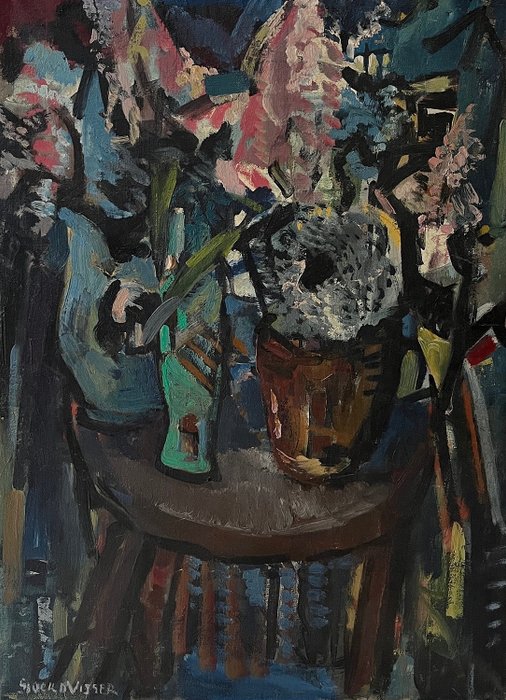 Sjoerd Visser (1900-1972) - Stilleven met bloemen