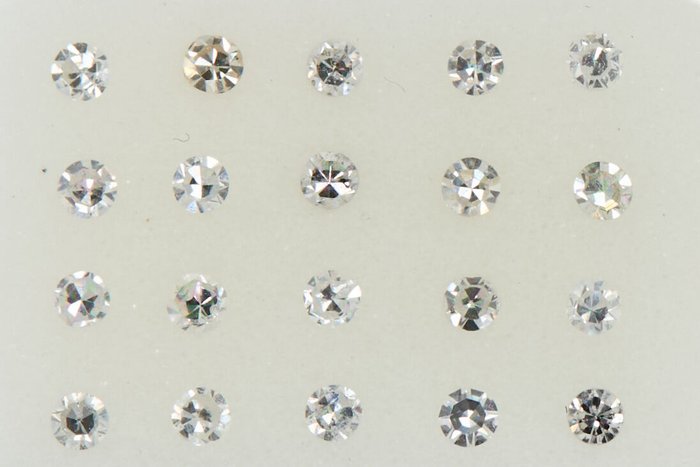 20 pcs Diamants - 0.42 ct - Coupe unique - NO RESERVE PRICE - F - H - I1, I2, SI1, SI2, VS1, VS2, I3