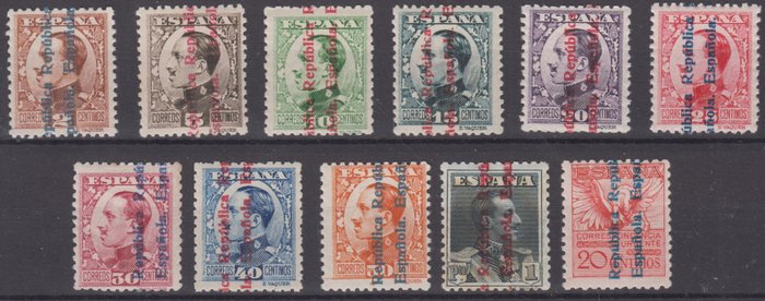 Spania 1931 - Komplett serie. Segl av Alfonso XIII. - Edifil 593/603