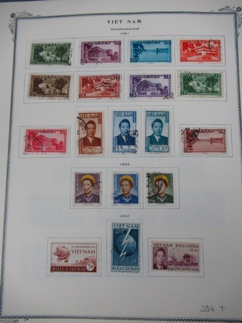 亚洲  - 越南和老挝，邮票收藏