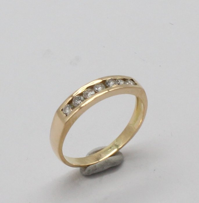 Zonder Minimumprijs - Ring - 18 karaat Geel goud Diamant  (Natuurlijk) 