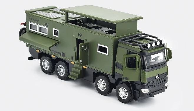 Camper 1:32 - 模型車 - Camper Caravan Unimog Off-road RV Model Mercedes