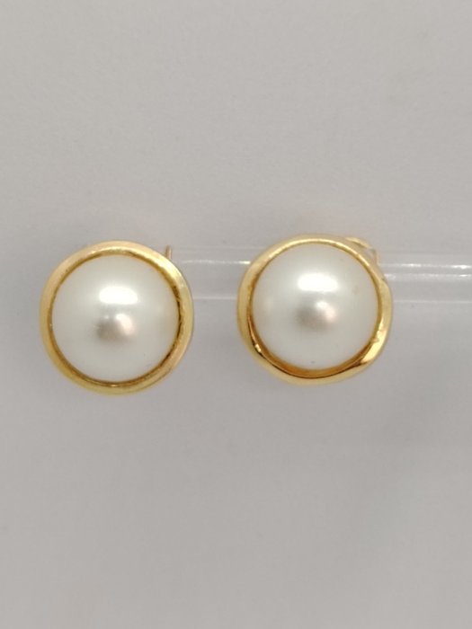 耳環 - 18 克拉 黃金 珍珠 