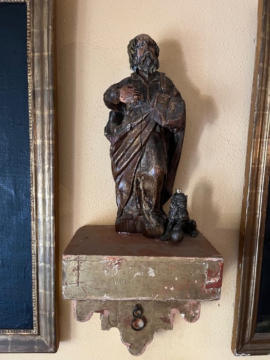 Sculpture, San Marcos evangelista - 80 cm - Wood
