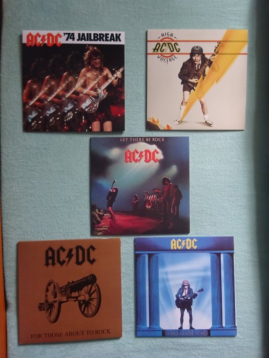 AC/DC - '74 Jailbreak, High Voltage, Let there be Rock, For those about to Rock, Who made Who - Flera titlar - LP - 2009