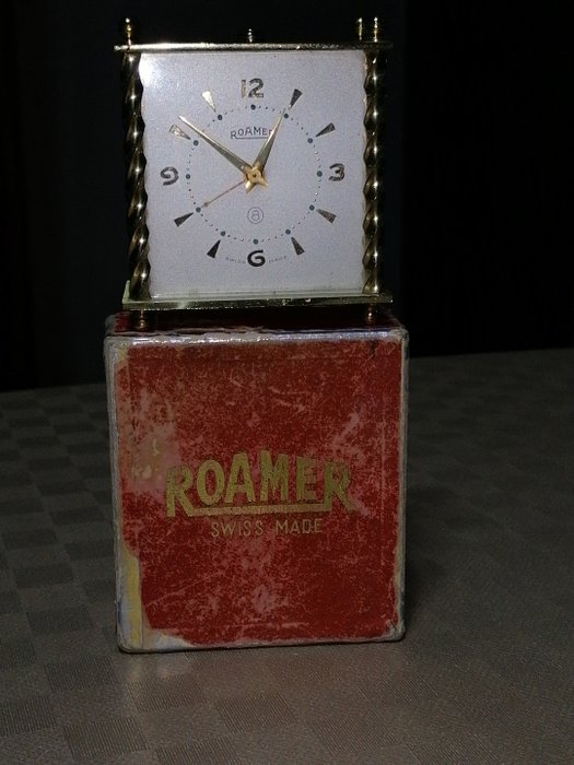 Zegar podróżny - Roamer - Art Deco - Mosiądz - 1950-1960