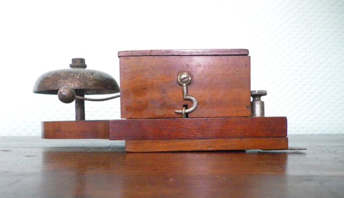 Telephone bells - Old telephone bell - Wood, Iron