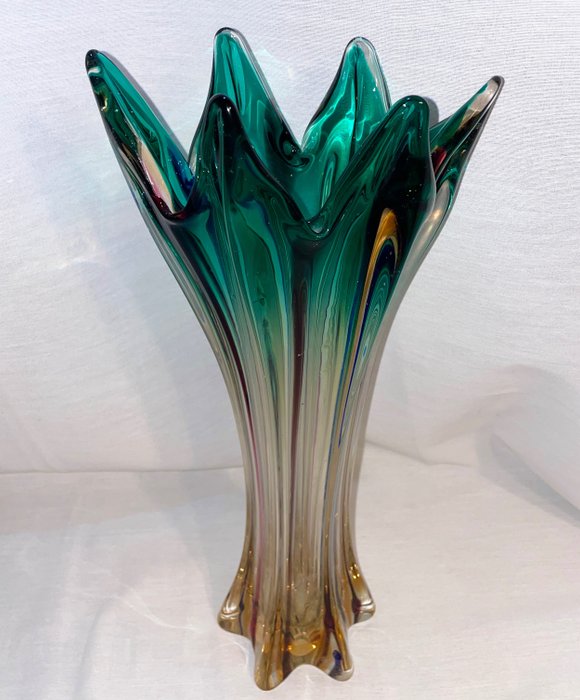 Murano - Vase  - Vase aus Murano Vintage und Kristall