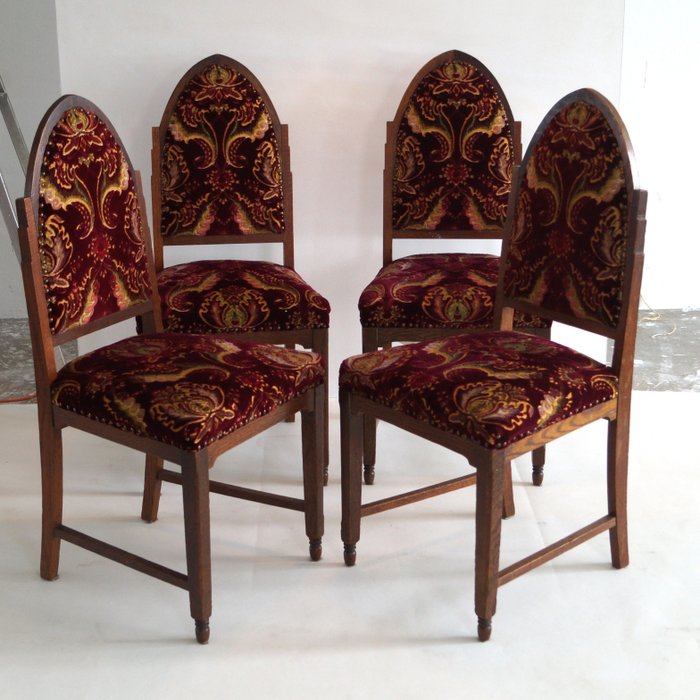 飯廳椅 (4) - 橡木, 紡織品