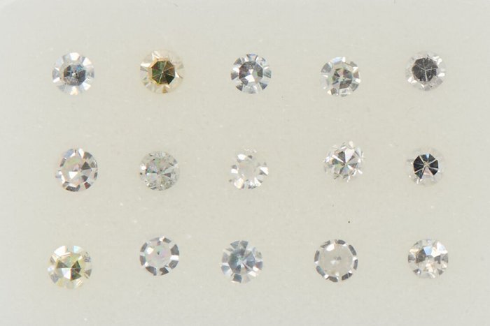 15 pcs 钻石 - 0.33 ct - 单切 - NO RESERVE PRICE - F - K - I1 内含一级, SI1 微内含一级, SI2 微内含二级, VS1 轻微内含一级, VS2 轻微内含二级