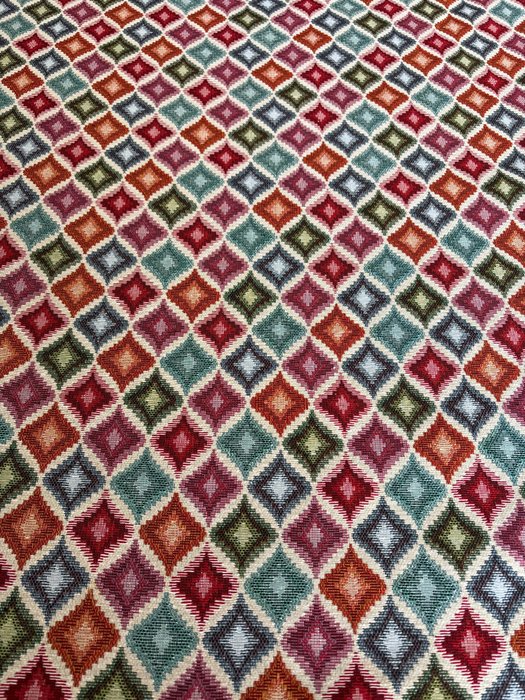 Tela para tapicería Gobelino Diseño multicolor rombos - Tejido de tapicería  - 300 cm - 280 cm