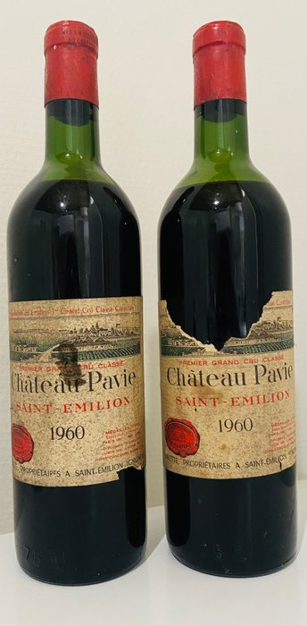 1960 Château Pavie - 聖埃美隆 1er Grand Cru Classé B - 2 瓶 (0.75L)