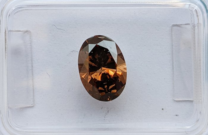 Diamant - 1.45 ct - Oval - Fancy Dark braun - I1, No Reserve Price