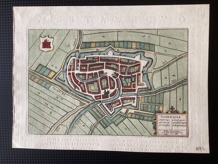 Netherlands, Town plan - Oudewater - Stadsplattegrond van oudewater - 1621-1650