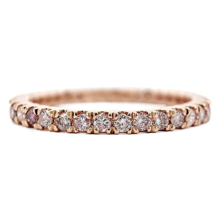 没有保留价 - 0.56 Carat Pink Diamonds - 戒指 - 14K包金 玫瑰金 