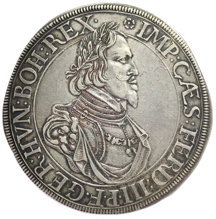德意志各州 - 奥格斯堡帝国自由城市. Ferdinand III. (1636-1657). Thaler (taler) 1643 over 2