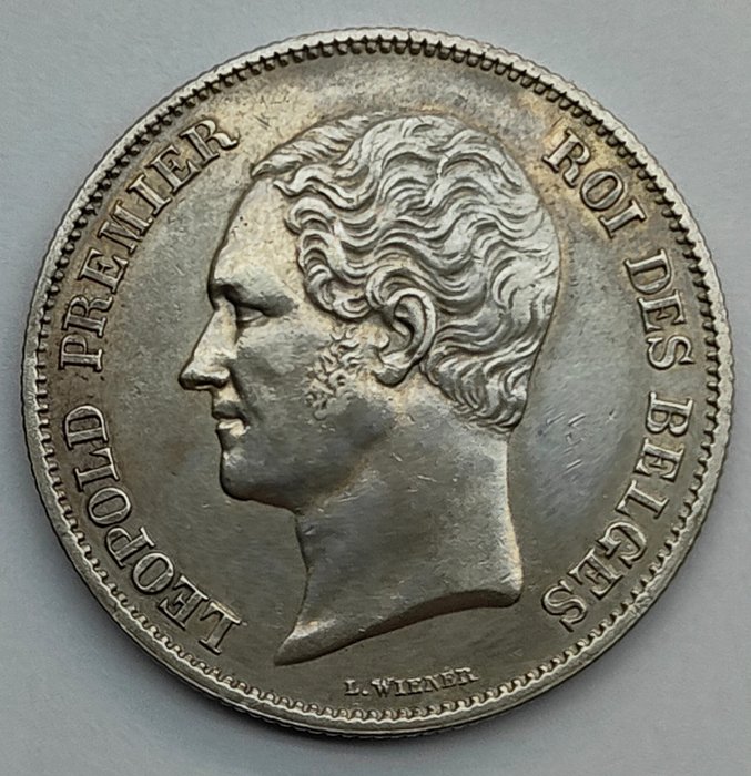 Belgia. Leopold I (1831-1865). 2 1/2 Francs 1848 - klein hoofd