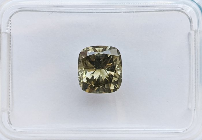 Diamant - 1.04 ct - Perniță - Fancy Yellowish Greenish Grey - SI2, No Reserve Price