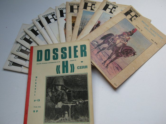 Dossier H revue du militaria et des collections - Nrs.: 0 tot 13 ( niet verder verschenen ) - Edit. : Mantes-la-Jolie, Yvelines(Auteur) - 1974-1976