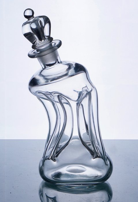 Holmegaard Jacob Bang - 醒酒器 - 罕见透明 Kluk Kluk “醉酒瓶”，带皇冠瓶塞 • 1937 -1957 年 - 玻璃