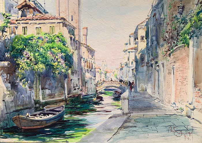 Michele Ortino (1914-1978) - Canale a Venezia