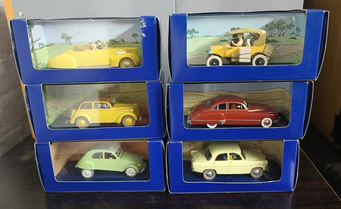 Tintin - Ensemble de 6 voitures 1/43 - les autos de En voiture Tintin - (années 2000) - 6 figurines