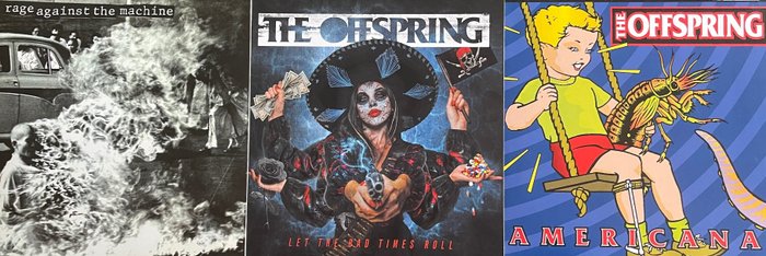 Rage Against The Machine, The Offspring - Rage Against The Machine (1 LP), Let The Bad Times Roll (1 LP), Americana (1 LP) - Bakelitlemez - 2015