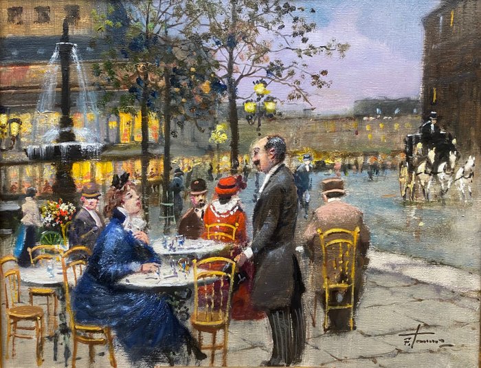 Francesco Tammaro (1939) - Parigi - Serata al caffè