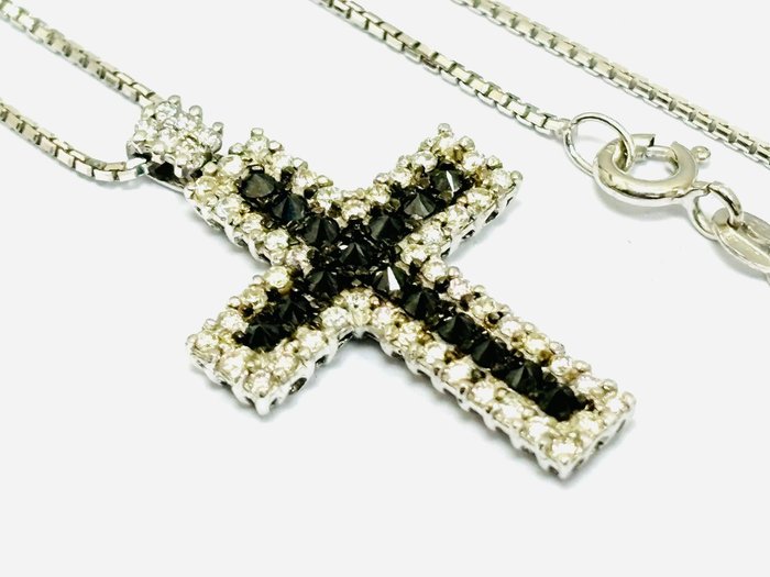 Halskette mit Anhänger - 18 kt Weißgold -  2.20 tw. Diamant  (Natürlich) - Diamant