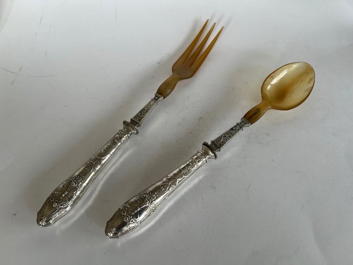 沙拉餐具 - 银 - 1850-1900