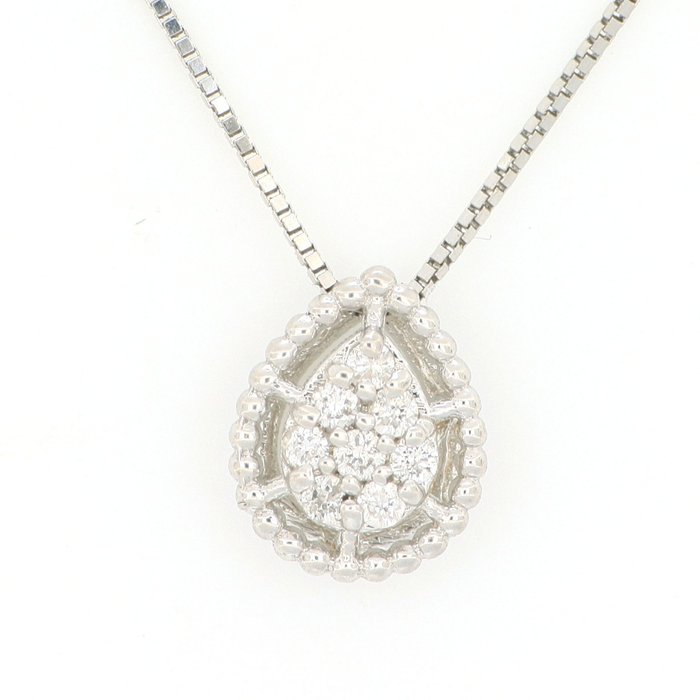 Ohne Mindestpreis - Halskette - 18 kt Weißgold, NEU -  0.08 tw. Diamant  (Natürlich) 