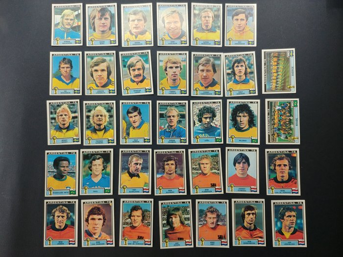 Panini - World Cup Argentina 78 - Svezia/Brasil/Olanda - 34 Loose stickers