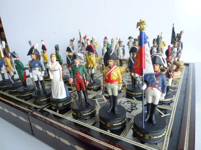 ALTAYA Jeu d'echecs Napoléon 1er et son armée, contre le Tsar Alexandre 1er - Zestaw szachowy - Altaya - Ołów ręcznie malowany bardzo drobno