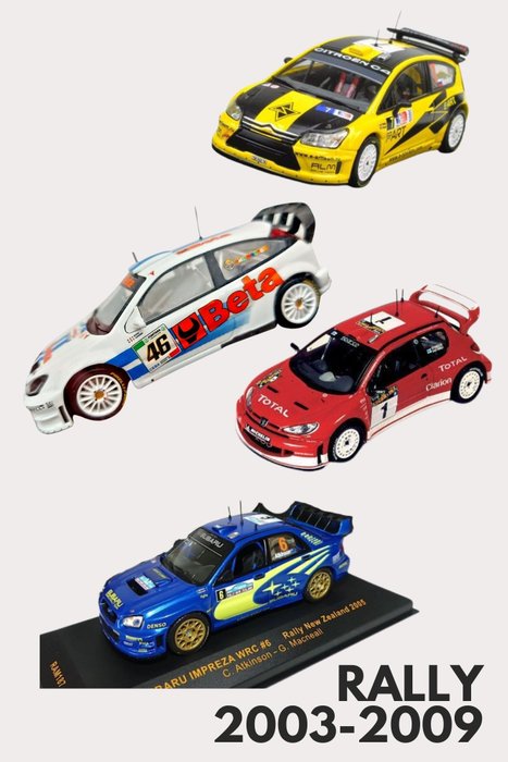 IXO escala 1:43 - 4 - Modell autó - Ford-Peugeot-Citroen-Subaru - Rally 2003-2009