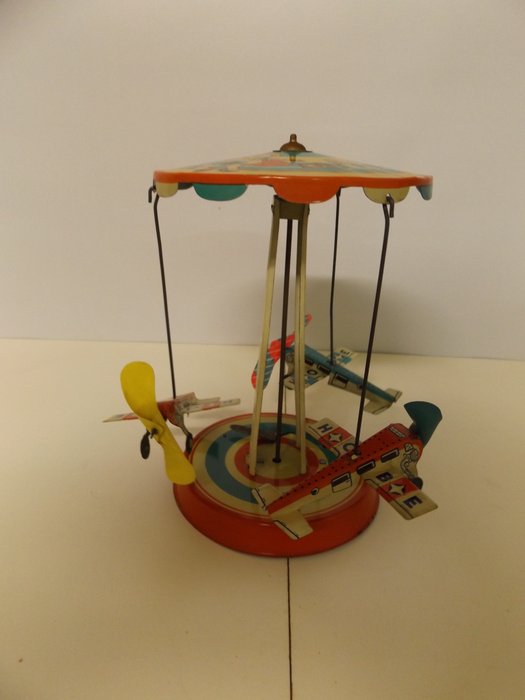 Hoch & Beckmann - 上鏈錫製玩具 - 飛機旋轉木馬 - 1940-1949 - 我們。德國區