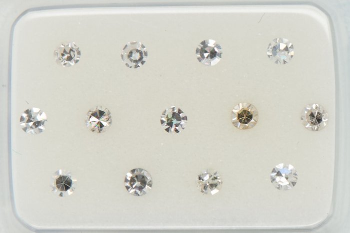 13 pcs 钻石 - 0.38 ct - 单切 - NO RESERVE PRICE - F - J - I1 内含一级, SI1 微内含一级, SI2 微内含二级