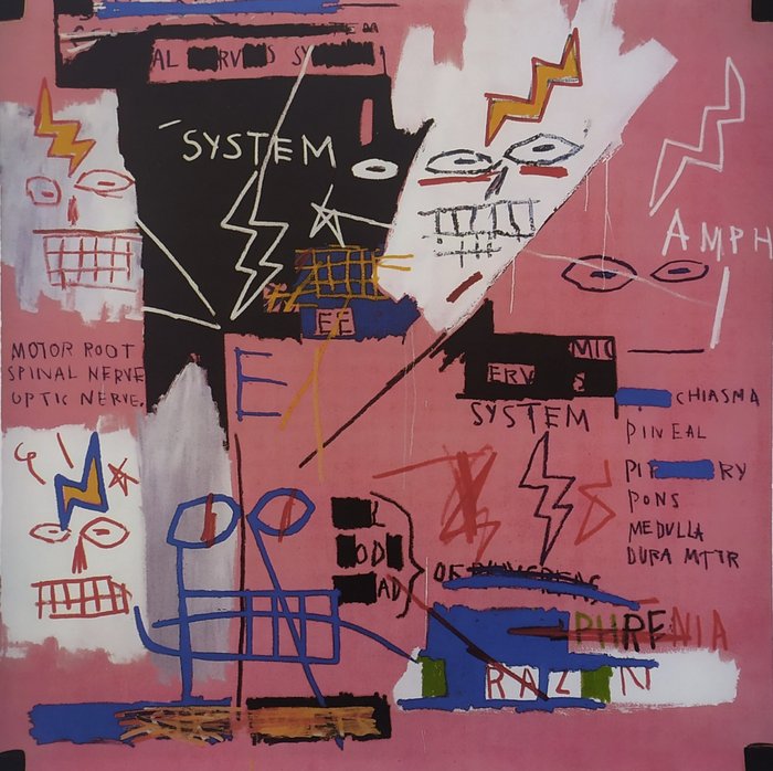 Jean-Michel Basquiat (1960-1988) (after) - "Six Fifty, 1982" - (59x60cm)