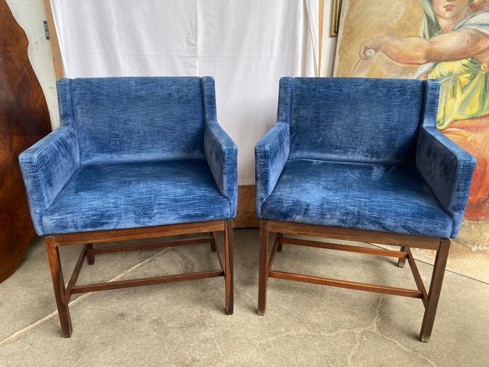 扶手椅 (2) - 木, 紡織品