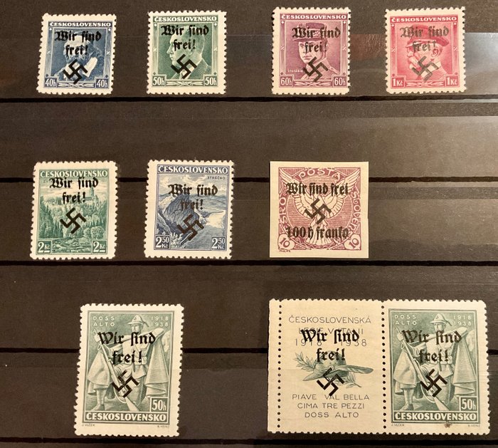 Sudetenland 1938 - Rumburg - kun testede frimerker med 6 - fotokortfunn - postfrisk ** - eksaminator R. Brunel - - Michel