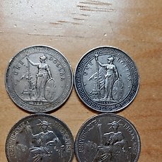 Brits Hongkong, Frans Indochina. lots of 4 coins (1897 1902 1906 1907)