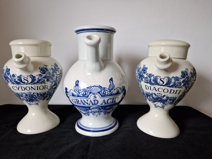 Goedewaagen, Schoonhoven - Delftsblauw - Apothekerglas (3) - Sirupgläser für Apotheker - Keramik