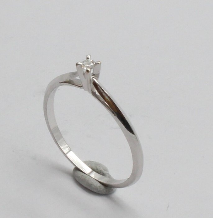 Ingen mindstepris - Ring - 18 kraat Hvidguld Diamant  (Natur) 